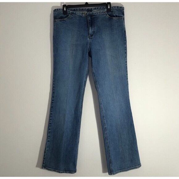 Gap Jeans Womens 16 Blue Denim Bootcut Pocket Flaps Medium Wash High Rise Denim - Picture 1 of 4